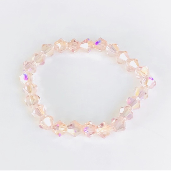 Flint+Feather Rose Quartz Stretch Stack Bracelets - Picture 3 of 4